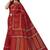 Red printed cotton saree with blouse