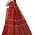 Red printed cotton saree with blouse