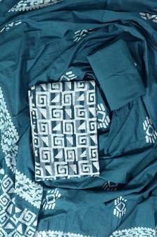 Blue printed cotton salwar