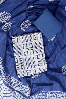 Blue printed cotton salwar