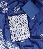 Blue printed cotton salwar