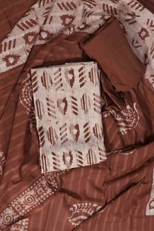 Brown printed cotton salwar