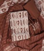 Brown printed cotton salwar