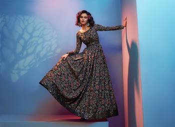 Black embroidered crepe heavy-work-kurtis 2