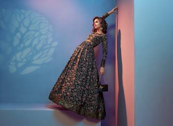 Black embroidered crepe heavy-work-kurtis 4