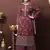 Maroon embroidered silk salwar