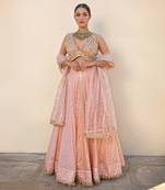 Pink Banarasi Chanderi Lehenga