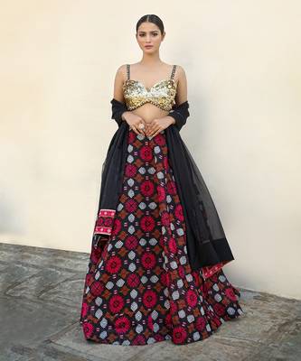 Black Printed Lehenga 1