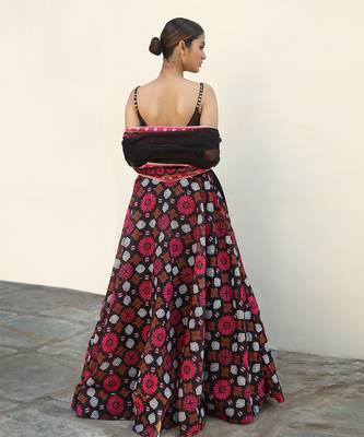 Black Printed Lehenga 2