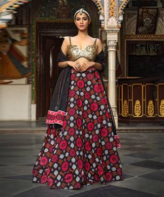Black Printed Lehenga 3