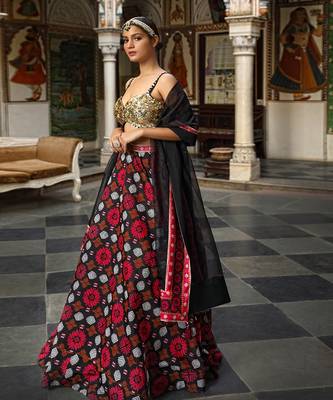 Black Printed Lehenga 5