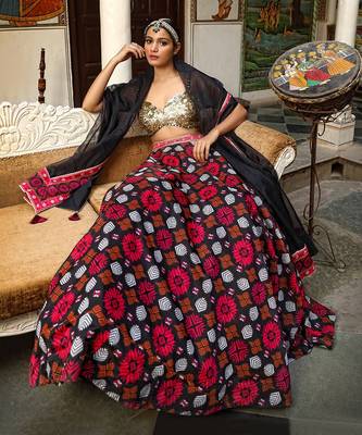 Black Printed Lehenga 6