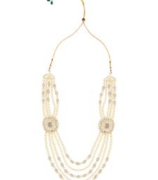 5 Layered Traditional Gold Plated Dulha Moti Mala with Beaded Maharaja Haar/Groom Necklace For Men