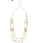 5 Layered Traditional Gold Plated Dulha Moti Mala with Beaded Maharaja Haar/Groom Necklace For Men