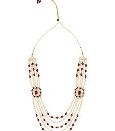 5 Layered Traditional Gold Plated Dulha Moti Mala with Beaded Maharaja Haar/Groom Necklace For Men