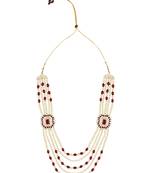 5 Layered Traditional Gold Plated Dulha Moti Mala with Beaded Maharaja Haar/Groom Necklace For Men