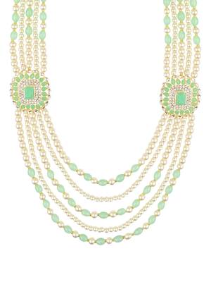 5 Layered Traditional Gold Plated Dulha Moti Mala with Beaded Maharaja Haar/Groom Necklace For Men 2