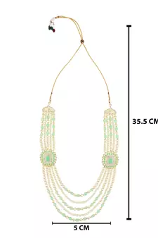 5 Layered Traditional Gold Plated Dulha Moti Mala with Beaded Maharaja Haar/Groom Necklace For Men