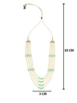 4 Layered Traditional Gold Plated Dulha Moti Mala with Beaded Maharaja Haar/Groom Necklace For Men 3