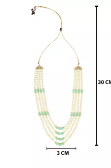 4 Layered Traditional Gold Plated Dulha Moti Mala with Beaded Maharaja Haar/Groom Necklace For Men