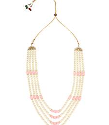 4 Layered Traditional Gold Plated Dulha Moti Mala with Beaded Maharaja Haar/Groom Necklace For Men