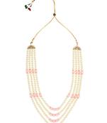 4 Layered Traditional Gold Plated Dulha Moti Mala with Beaded Maharaja Haar/Groom Necklace For Men