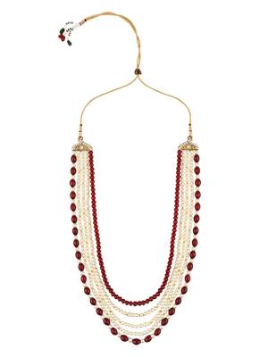 5 Layered Traditional Gold Plated Dulha Moti Mala with Beaded Maharaja Haar/Groom Necklace For Men 1
