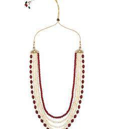 4 Layered Traditional Gold Plated Dulha Moti Mala with Beaded Maharaja Haar/Groom Long Necklace For Men