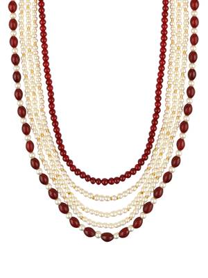 5 Layered Traditional Gold Plated Dulha Moti Mala with Beaded Maharaja Haar/Groom Necklace For Men 2