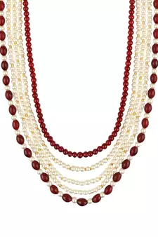 5 Layered Traditional Gold Plated Dulha Moti Mala with Beaded Maharaja Haar/Groom Necklace For Men