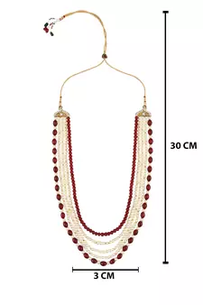5 Layered Traditional Gold Plated Dulha Moti Mala with Beaded Maharaja Haar/Groom Necklace For Men
