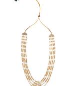 4 Layered Traditional Gold Plated Dulha Moti Mala with Beaded Maharaja Haar/Groom Necklace For Men