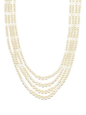 4 Layered Traditional Gold Plated Dulha Moti Mala with Beaded Maharaja Haar/Groom Necklace For Men 1