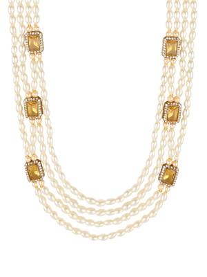 4 Layered Traditional Gold Plated Dulha Moti Mala with Beaded Maharaja Haar/Groom Necklace For Men 2