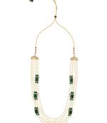 4 Layered Traditional Gold Plated Dulha Moti Mala with Beaded Maharaja Haar/Groom Necklace For Men