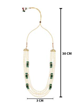4 Layered Traditional Gold Plated Dulha Moti Mala with Beaded Maharaja Haar/Groom Necklace For Men 3