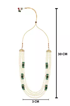 4 Layered Traditional Gold Plated Dulha Moti Mala with Beaded Maharaja Haar/Groom Necklace For Men