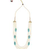 4 Layered Traditional Gold Plated Dulha Moti Mala with Beaded Maharaja Haar/Groom Necklace For Men