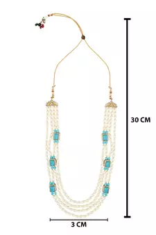 4 Layered Traditional Gold Plated Dulha Moti Mala with Beaded Maharaja Haar/Groom Necklace For Men