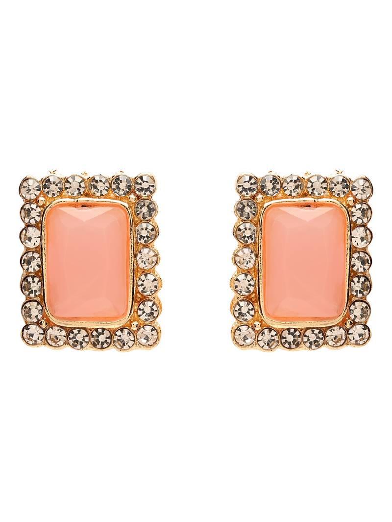 Gold Plated Pink & White Pearl Beaded Gold-Plated Jewellery Set for women 