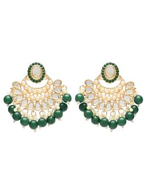 Gold Plated Traditional Kundan & Pearl Choker Necklace Chandbali Earring & Maang Tikka Ethnic Jewellery Set 4