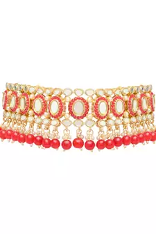Gold Plated Traditional Kundan & Pearls Choker Necklace Chandbali Earring & Maang Tikka Ethnic Jewellery Set