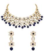 Gold Plated Traditional Kundan Choker Necklace & Earring Ethnic Jewellery Set Gift for Women & Girls