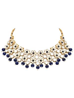 Gold Plated Traditional Kundan Choker Necklace & Earring Ethnic Jewellery Set Gift for Women & Girls 3