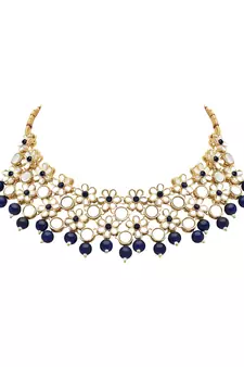 Gold Plated Traditional Kundan Choker Necklace & Earring Ethnic Jewellery Set Gift for Women & Girls