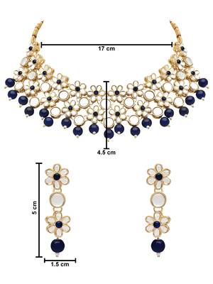 Gold Plated Traditional Kundan Choker Necklace & Earring Ethnic Jewellery Set Gift for Women & Girls 5
