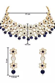 Gold Plated Traditional Kundan Choker Necklace & Earring Ethnic Jewellery Set Gift for Women & Girls