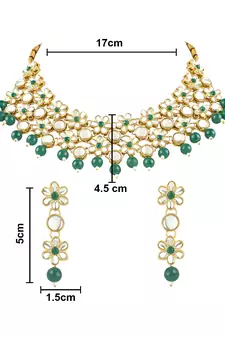 Gold Plated Traditional Kundan & Pearls Choker Necklace & Earring Ethnic Jewellery Set for Women & Girls K7229G
