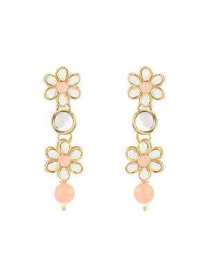 Gold Plated Traditional Kundan & Pearls Choker Necklace & Earring Ethnic Jewellery Set for Women & GirlsK7229Pe 4