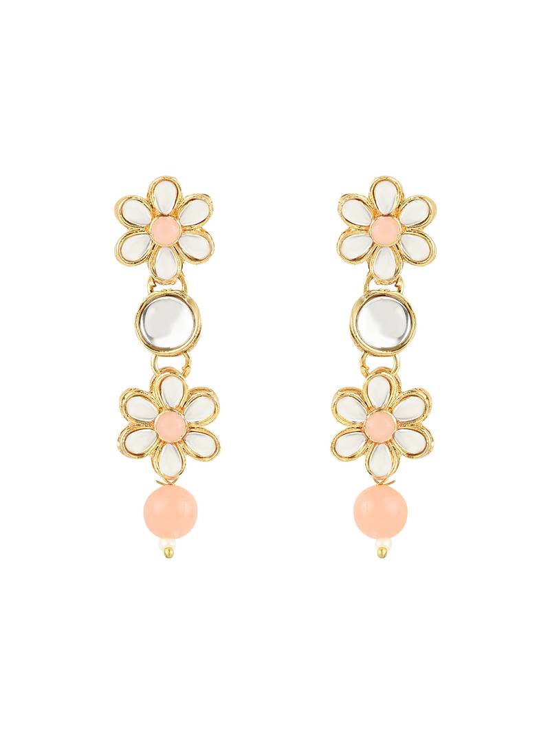 Gold Plated Traditional Kundan & Pearls Choker Necklace & Earring Ethnic Jewellery Set for Women & GirlsK7229Pe